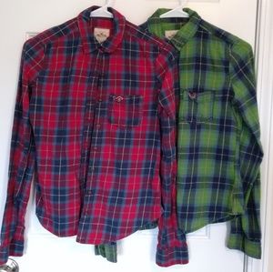 2FOR1 Hollister Plaid Button downs